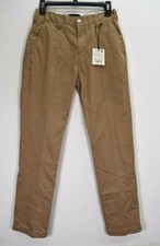 Pull  Bear Boys Solid Tan Slim Straight Leg Business Career Dress Pants 36