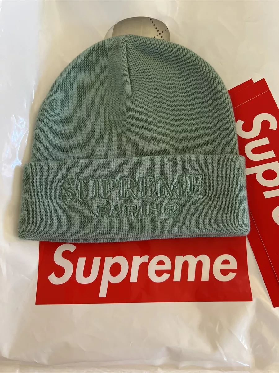 Supreme Tonal Logo Beanie Teal Ss19 Wk 2 DS New With Tags Vht Find Bag &  Sticker