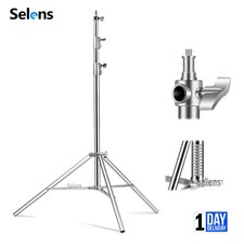 2.8m Light Stand Heavy Duty Tripod Spring Damped Adjustable Stainless Steel