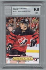 2019-20 UPPER DECK UD CANVAS PROGRAM OF EXCELLENCE NOAH DOBSON ACA 9.5 TEAM