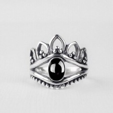 925 Sterling Silver Black Onyx 100 GENUINE Oval Handmade Ring