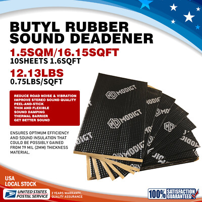 16 sqft Car Sound Deadening mat Butyl Automotive Sound Deadener Noise Insulation