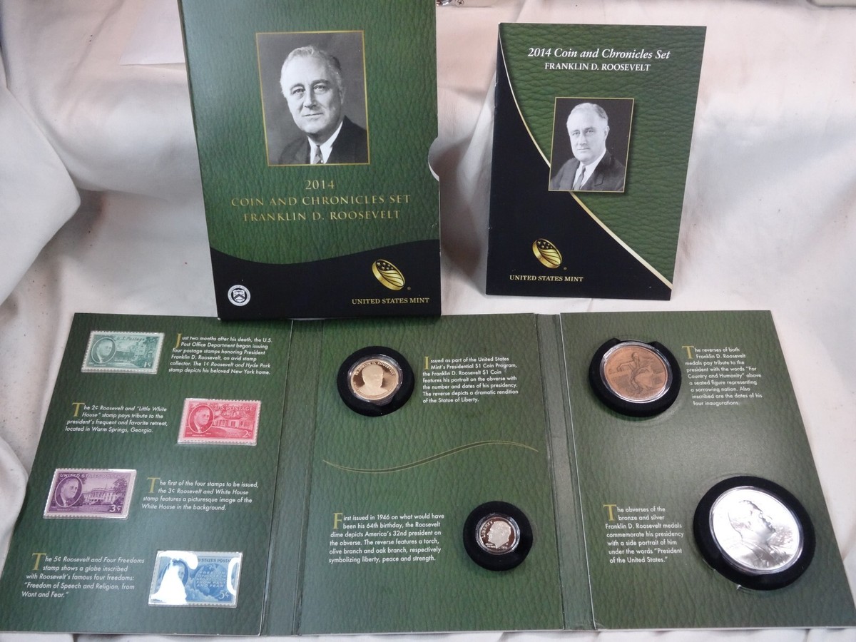 2014 Franklin D Roosevelt Coin & Chronicles Set Silver Medal US
