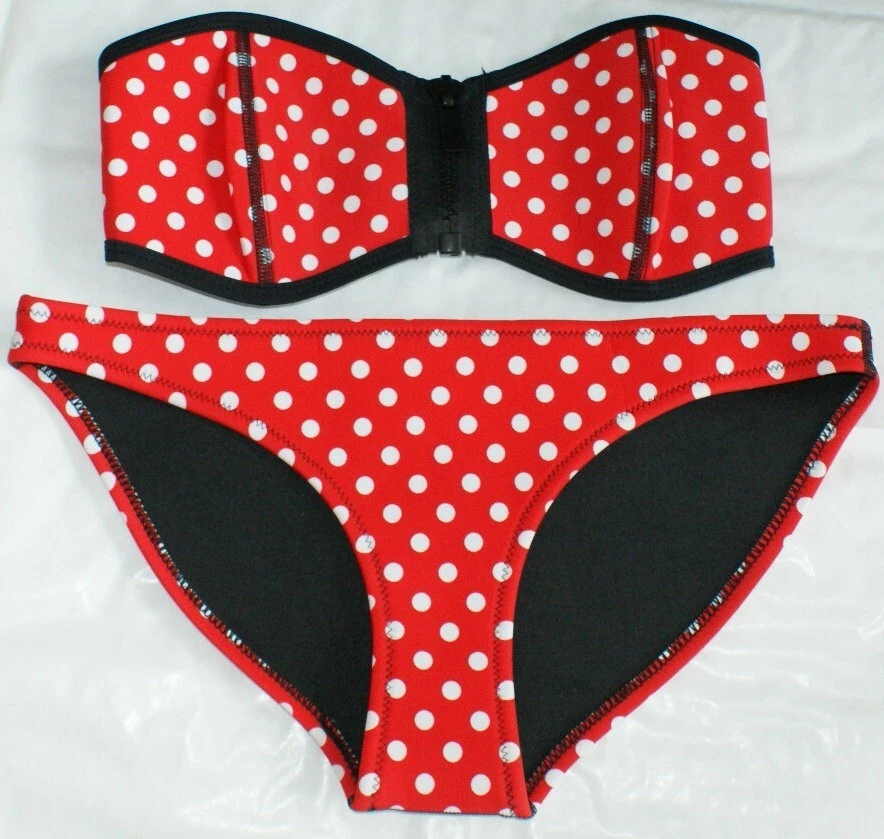 Sexy Neopren Bikini rot weiß gepunktet - Bild 2 von 4