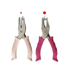 1/4, 1/8 Single Hole Punch Set, Mini Puncher, DIY Craft, Pink, Rose Handle