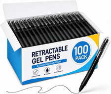 100 Pack Gel Pens Bulk, Black Ink Pens, 0.7Mm Retractable