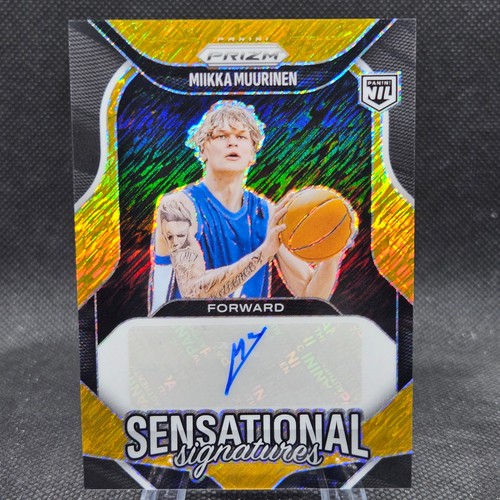 Miikka Muurinen 2025-26 Prizm Basketball Gold Shimmer FOTL Auto 01/10 Arkansas