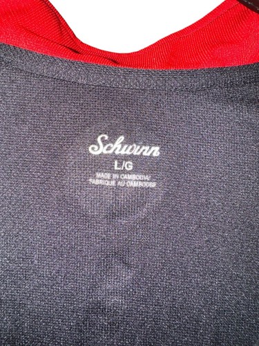Schwinn Classic Black Red Bicycle Jersey 1/4 Zip Back Pockets Size Large - Picture 7 of 8
