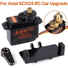 Metal Gear Micro Servo for Axial SCX24 1/24 RC Car with Mount 15T Metal Arm