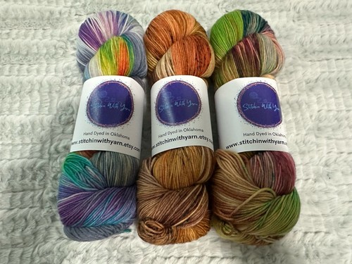 Indie Dyed Yarn Lot Sock Fingering Merino Wool