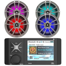 JBL Marine Bluetooth Stereo Receiver, 4x 6.5" 225W Max Titanium RGB LED Speakers