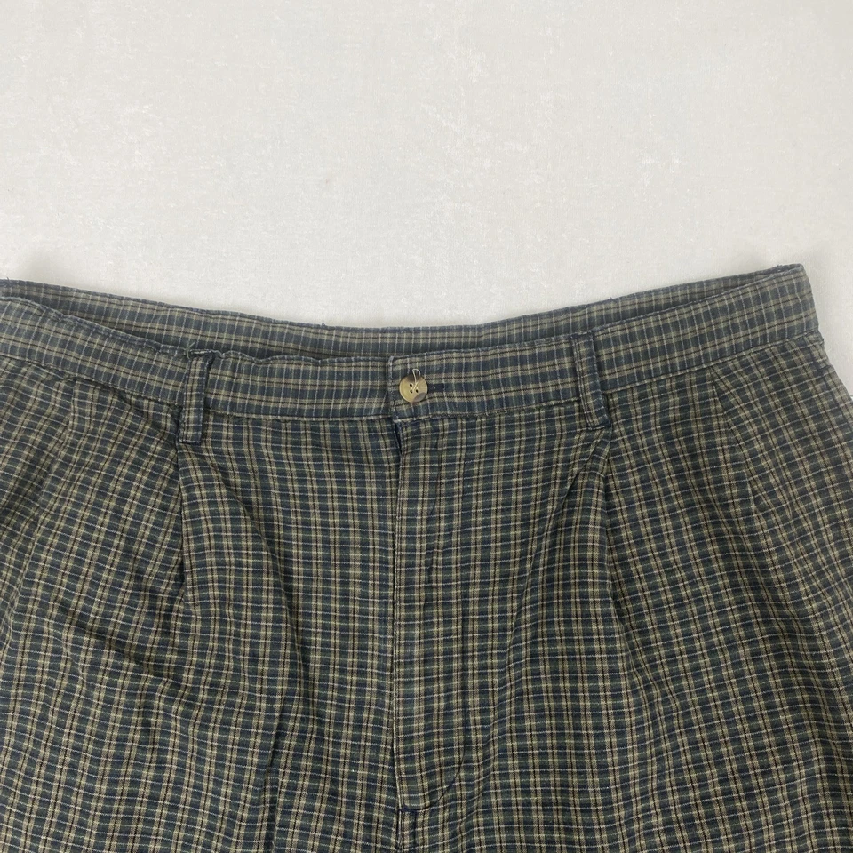 Pantalones Cortos Plisados Texturizados Algodón Espiga Naturals Vintage Años 90 36 Foto 3 de 4