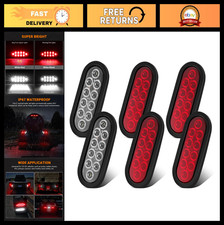 6pcs 6 Oval Led Trailer Tail Lights - 4 Red 2 White Ip67 Waterproof 10 Led 6pcs 6 Oval Led Trailer Tail Lights - 4 Red 2 White Ip67 Waterproof 10 Led