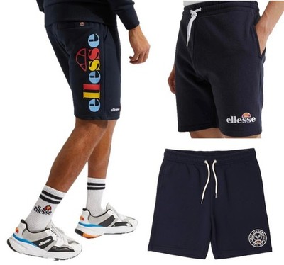 Ellesse Mens Navy Cotton Jogger Shorts Elasticated Waist  Casual Summer Shorts