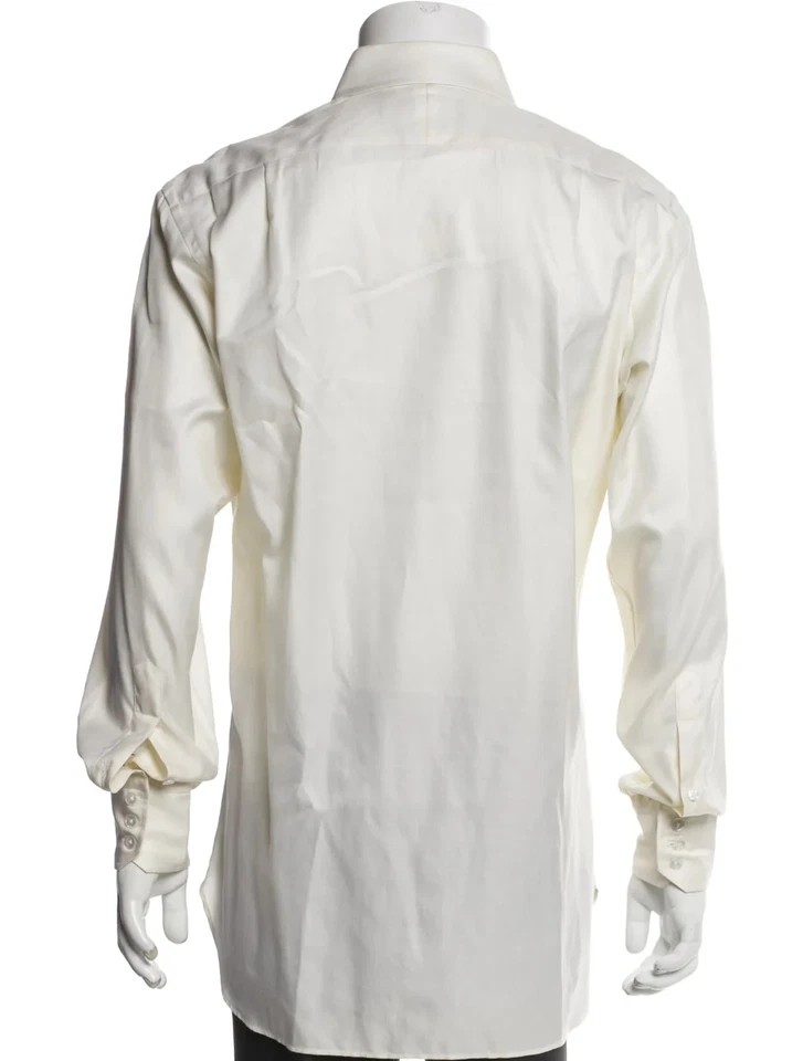 Camisa de vestir Turnbull & Asser London blanca con cáscara de huevo manga larga talla L US16, IT41 Foto 2 de 4