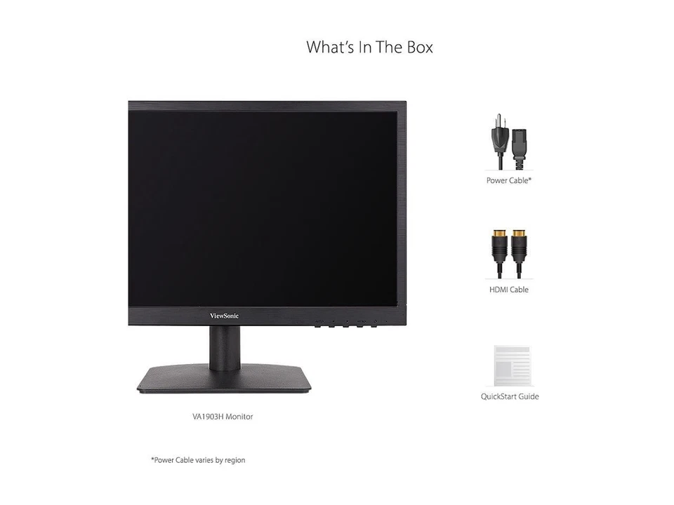 ViewSonic VA1903H 19 Inch WXGA 1366x768p 16:9 Widescreen Monitor with Enhanced - Image 2 of 4