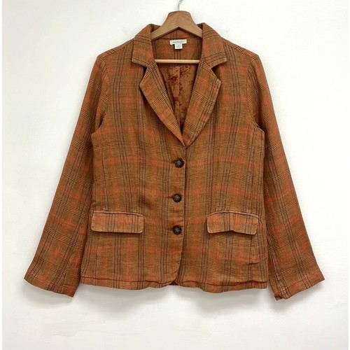 Sundance Edson Hill Plaid Linen Blazer Floral Rustic Autumnal Pockets Blazer XS
