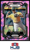 2024 Panini Prizm Myles Naylor Pink Ice Prizms #254 Oakland Athletics