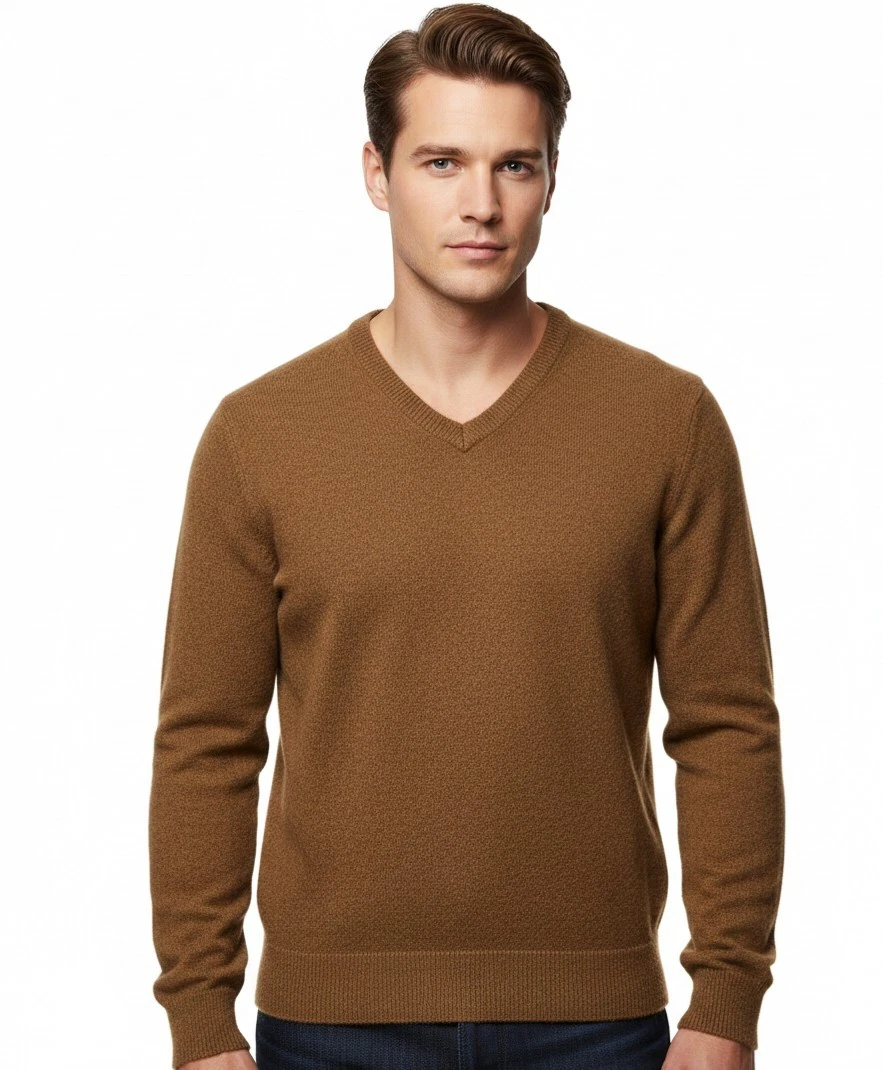 Lands' End 100% Merino Wool V-Neck Sweater - Men's Large