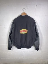 Black Dennys Varsity style Bomber Jacket