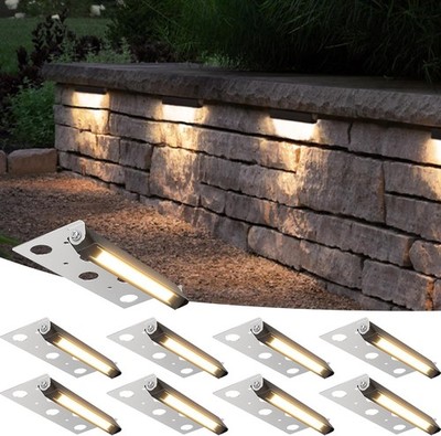 8 Pack 7in LED Landscape Lights 5W 12V Outdoor Retaining Wall Step Lights 2700K
