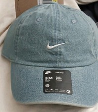 Nike Baseball Cap S/M Blue Adjustable Solid Sports Hat Men Casual Outdoor