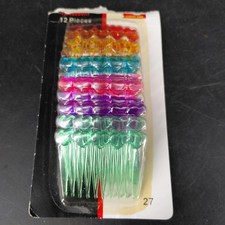 Vint Plastic Side Hair Combs Barrettes Clips Heart Hair Accessories Lot 12 NEW