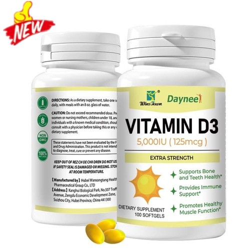Vitamin D3 5000IU (125mcg) Qunol CoQ10 Softgels Gesundheit NEU