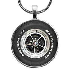 Vintage Buick  Tri Crest Mag Wheel Mastercraft Avenger G/T 1.2" Dia. Keychain