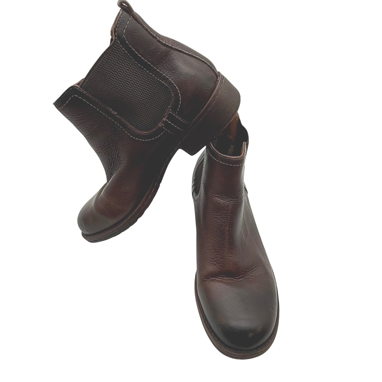 Comfortiva Align Brown Leather Chelsea Boots Women's Size 10 M ankle destessed