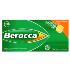Berocca Effervescent Orange 30 Tablets Vitamin B C Calcium Magnesium Zinc