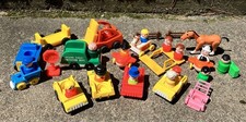 Lot Vintage 1980s Fisher Price LITTLE PEOPLE Toys Cars Figurines