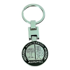 Mercedes Benz Amg Affalterbach Keychain W Key Ring 2-sided Silverblack Logo