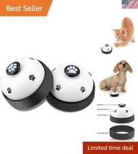 Portable White Metal Dog and Cat Training Bells - 2 Pack with Paw Print Design