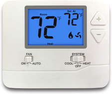 Non-Programmable Digital Thermostat for Home, up to 1 Heat/1 Cool with Large LCD