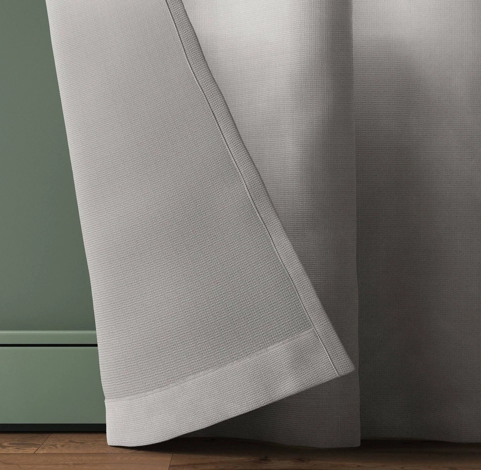 34"x63" Light Filtering Pebble Satin Curtain Panel With Pinch Pleat Gray... - Image 3 of 4