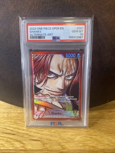 PSA 10 2024 One Piece OP09 English Alternate Art #001 Shanks