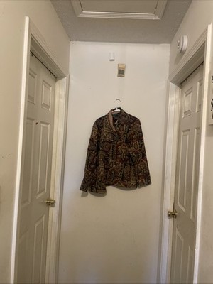 NWT Lemon Grass Studio Tapestry Floral Collared Jacket L Artsy