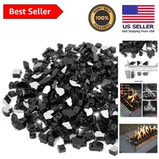 Dazzling 10-Pound Onyx Black Fire Glass for Indoor/Outdoor Fireplaces - 1/2 Inch