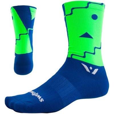 Swiftwick Vision Six Abstract Sock - 6 inch - Blue - X-Large 6EES0ZZ-X