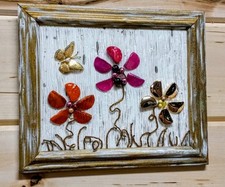 New Handcrafted Stone Flower Picture 12x10. S. VT 3