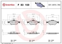 Brembo Bremsbelagsatz, Scheibenbremse P 83 159 FüR Toyota