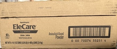 Elecare Infant Baby Formula, 14.1 oz, Case of 6