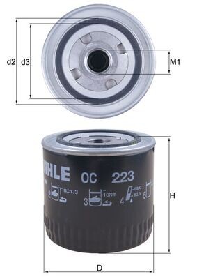 Knecht OC 223 Oil Filter for Branson Chery Dodge Jeep Renault