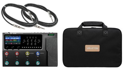 Valeton GP-200-K Bundle Multi-Effects Processor, 2x  Cables, and GPB-1 Bag Black