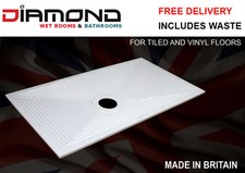 Wet Floor Shower Tray Wet Room Stone Base Trimmable & McAlpine Vinyl Waste