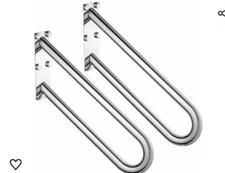 ZUEXT 20" Safety Grab Bar S Steel Handrail  1-3 Steps 1.25" Tube 500 lb 2 Pack