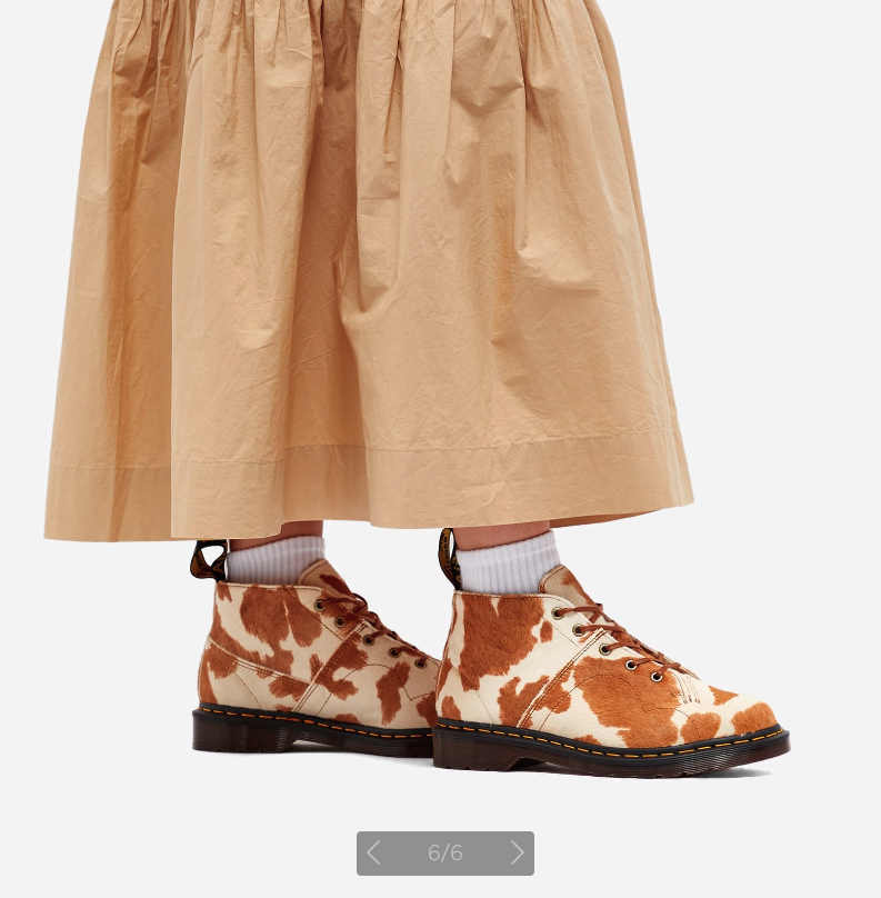 DR. MARTENS CHURCH MONKEY BOOTS CALF HAIR IN JERSEY COW MSRP$210