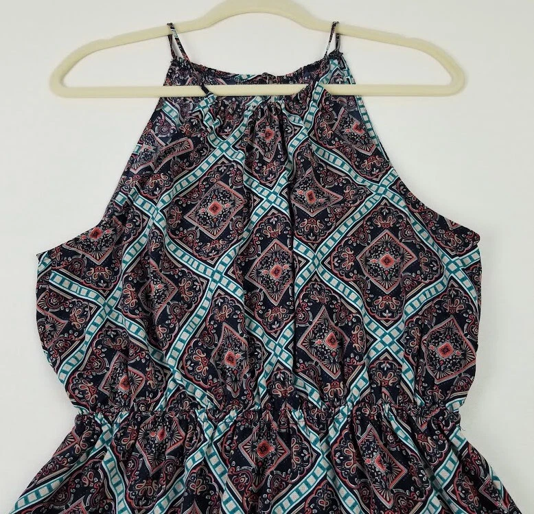 Vestido Soprano Para Mujer Grande L Geométrico Cachemira Cintura Elástica Sin Mangas Primavera Foto 2 de 4