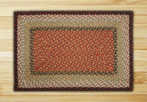 Earth Rugs RC-19 Burgundy Mustard Rectangle Braided Rug 2 Feet x 8 Feet - Picture 1 of 1